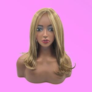 Nels Wigs Kay Light Brunette & Blonde Highlights Monofilament Wig